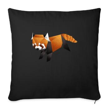 Panda rouge - Housse de coussin décorative 45 x 45 cm - noir - Devant