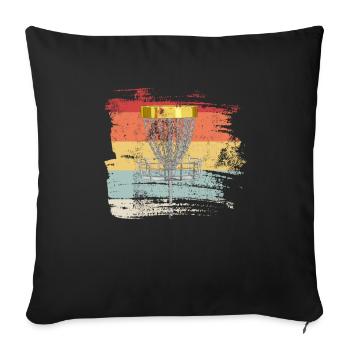 Retro Disc Golf - Sofa pillowcase 17,3'' x 17,3'' (45 x 45 cm) - black - Front