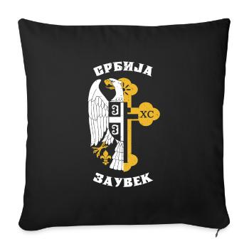 Serbia Balkans Bosnia Srbija Serbs Gift - Sofa pillowcase 17,3'' x 17,3'' (45 x 45 cm) - black - Front