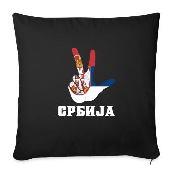 Serbien Balkan Bosnien Srbija Serben Geschenk - Sofakissenbezug 45 x 45 cm - Schwarz - Vorne