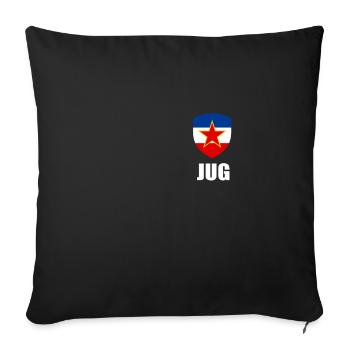 Drapeau Yougoslavie SFRJ Tito Yugo Serbie Croatie - Housse de coussin décorative 45 x 45 cm - noir - Devant