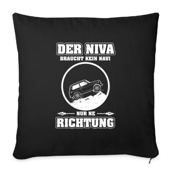 Lada Niva Autoliebhaber Russland Offroad 4x4 - Sofakissenbezug 45 x 45 cm - Schwarz - Vorne
