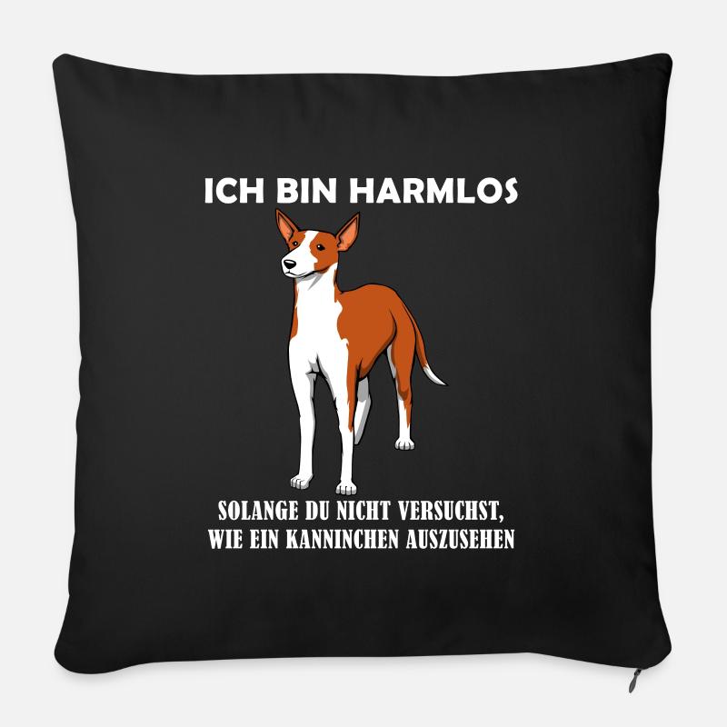 Podenco Jagdhund Hundehalter & Hundeliebhaber - Sofakissenbezug 45 x 45 cm - Schwarz
