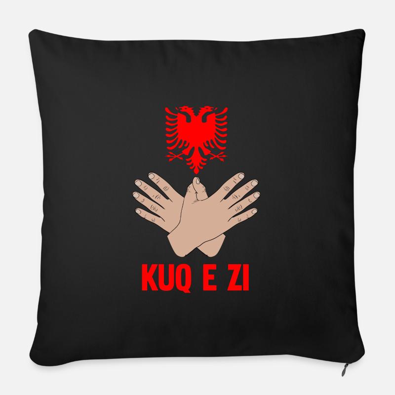 Albanien Adler Handzeichen Kosova Kuq E zi Albaner - Sofakissenbezug 45 x 45 cm - Schwarz