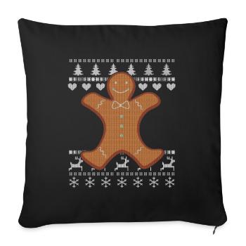 Ugly Christmas pain d’épice - Housse de coussin décorative 45 x 45 cm - noir - Devant