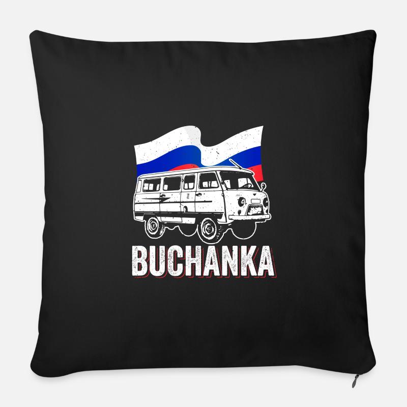 UAZ Buchanka 4x4 Russie - Housse de coussin décorative 45 x 45 cm - noir