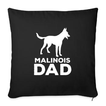 Malinois papa chien amant idée cadeau - Housse de coussin décorative 45 x 45 cm - noir - Devant