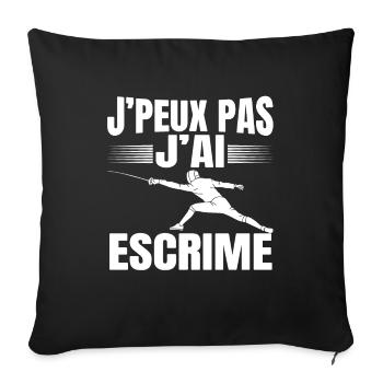 Je Peux Pas J'Ai Escrime - Housse de coussin décorative 45 x 45 cm - noir - Devant