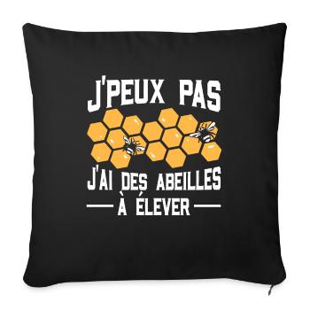 Je Peux Pas J'Ai Des Abeilles À Élever - Housse de coussin décorative 45 x 45 cm - noir - Devant