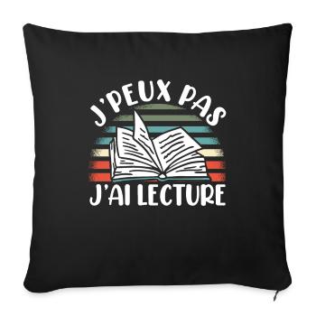 Je Peux Pas J'Ai Lecture - Housse de coussin décorative 45 x 45 cm - noir - Devant