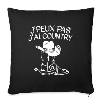 Je Peux Pas J'Ai Country - Housse de coussin décorative 45 x 45 cm - noir - Devant