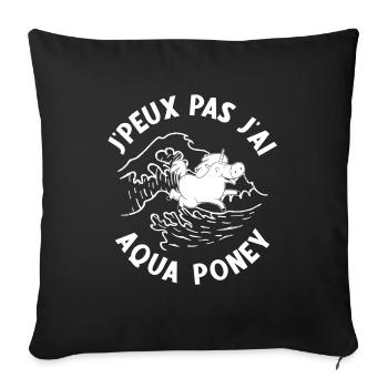 Je Peux Pas J'Ai Aqua Poney - Housse de coussin décorative 45 x 45 cm - noir - Devant