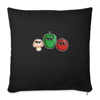 Veggies Sunglasses Gardening Vegetables - Housse de coussin décorative 45 x 45 cm - noir - Devant
