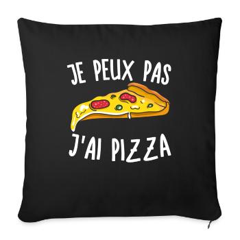 Je Peux Pas J'Ai Pizza - Housse de coussin décorative 45 x 45 cm - noir - Devant