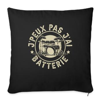 Je Peux Pas J'Ai Batterie - Housse de coussin décorative 45 x 45 cm - noir - Devant
