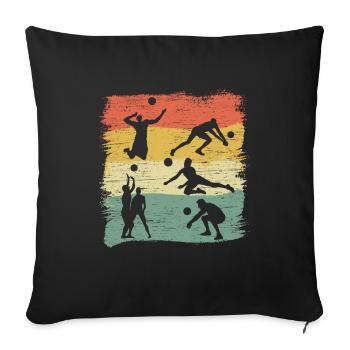 Volleyball Beach Volleyball Volleyball Volleyball Players - Sofa pillowcase 17,3'' x 17,3'' (45 x 45 cm) - black - Front
