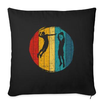 Volleyball Beach Volleyball Volleyball Volleyball Players - Sofa pillowcase 17,3'' x 17,3'' (45 x 45 cm) - black - Front