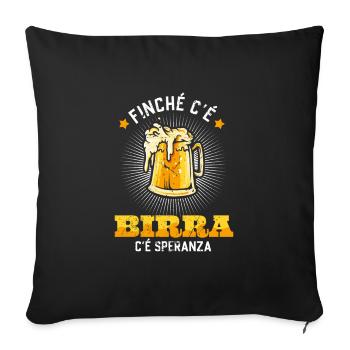 Divertente Birra Regalo Amici Frasi Alcol - Sofakissenbezug 45 x 45 cm - Schwarz - Vorne