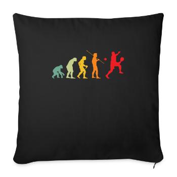 Évolution Padeliste Joueur De Padel - Housse de coussin décorative 45 x 45 cm - noir - Devant