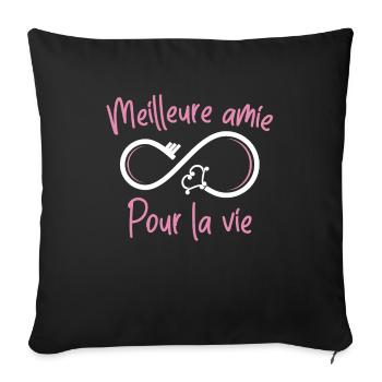 Meilleure Amie Pour La Vie - Housse de coussin décorative 45 x 45 cm - noir - Devant