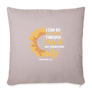 Christian Bible Verse Quote Jesus Christ - Housse de coussin décorative 45 x 45 cm - taupe clair - Devant
