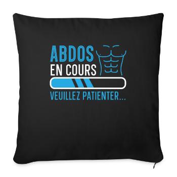 Abdos En Cours Veuillez Patienter - Housse de coussin décorative 45 x 45 cm - noir - Devant