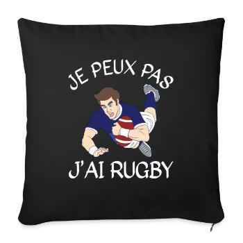 Je Peux Pas J'ai Rugby - Housse de coussin décorative 45 x 45 cm - noir - Devant