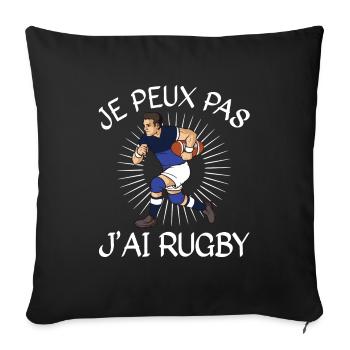 Je Peux Pas J'ai Rugby - Housse de coussin décorative 45 x 45 cm - noir - Devant