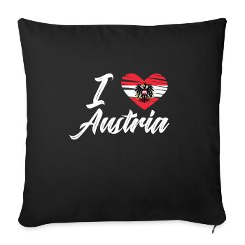Austria Flag Gift austria Alps - Sofa pillowcase 17,3'' x 17,3'' (45 x 45 cm) - black - Front