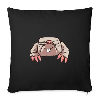 Mole Animal Gift - Sofa pillowcase 17,3'' x 17,3'' (45 x 45 cm) - black - Front