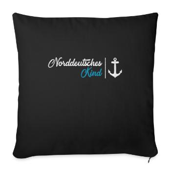 Norddeutsches Kind Nordsee - Sofakissenbezug 45 x 45 cm - Schwarz - Vorne