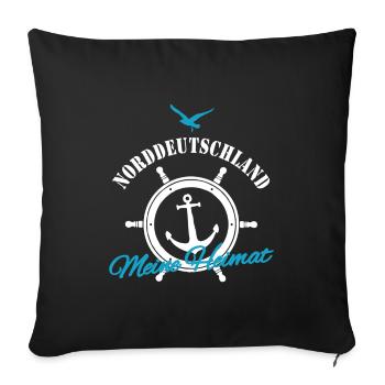 Norddeutschland meine Heimat Nordsee Ostsee Deko - Sofakissenbezug 45 x 45 cm - Schwarz - Vorne