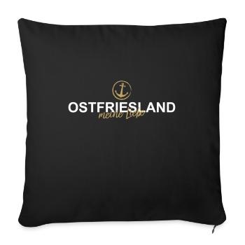 Ostfriesland meine Heimat Norddeutschland Nordsee - Sofakissenbezug 45 x 45 cm - Schwarz - Vorne