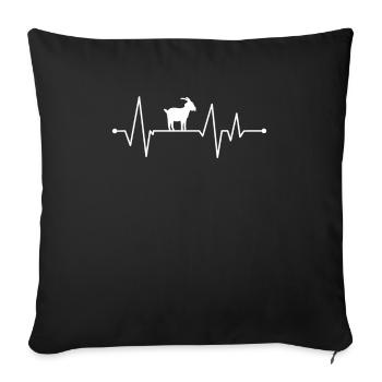 Battement de cœur de chèvre - Housse de coussin décorative 45 x 45 cm - noir - Devant