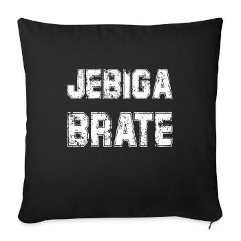 Jebiga Brate Argot balkanique Bosnie Croatie Serbie - Housse de coussin décorative 45 x 45 cm - noir - Devant