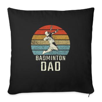 Badminton Badminton Papa - Housse de coussin décorative 45 x 45 cm - noir - Devant