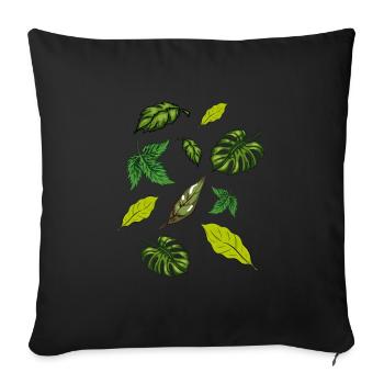 Plantes d’intérieur Plantes Feuilles - Housse de coussin décorative 45 x 45 cm - noir - Devant