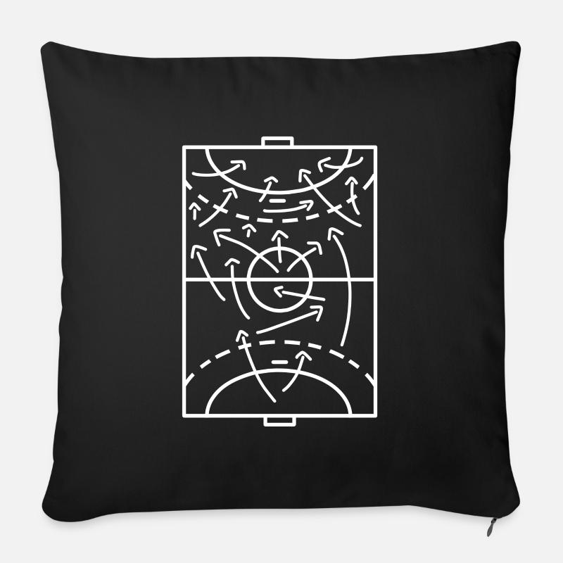 Lustige Handball Taktik Spielfeld Trainer - Sofakissenbezug 45 x 45 cm - Schwarz