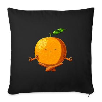 Drôle de Yoga Fruit Méditation Orange - Housse de coussin décorative 45 x 45 cm - noir - Devant