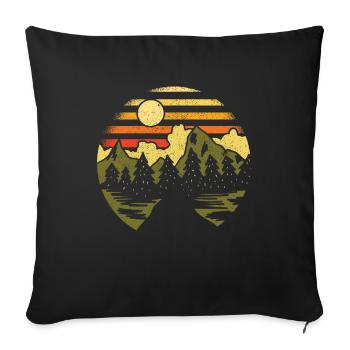 Wandern Hiker Outdoor Camping Natur Wald Retro - Sofakissenbezug 45 x 45 cm - Schwarz - Vorne
