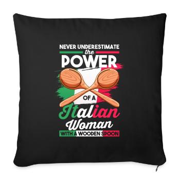 Chef | Never underestimate the power of a - Sofa pillowcase 17,3'' x 17,3'' (45 x 45 cm) - black - Front