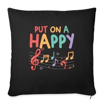 Musicians | Lovers of musical notes | Set - Sofa pillowcase 17,3'' x 17,3'' (45 x 45 cm) - black - Front