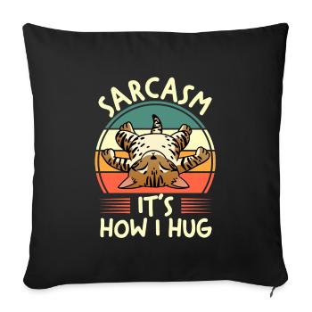 Drôle d’amoureux des chats sarcastiques | Rétro - Housse de coussin décorative 45 x 45 cm - noir - Devant