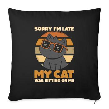 Amoureux des chats | Rétro désolé, je suis - Housse de coussin décorative 45 x 45 cm - noir - Devant