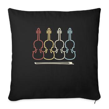 Musique de violoniste - Housse de coussin décorative 45 x 45 cm - noir - Devant