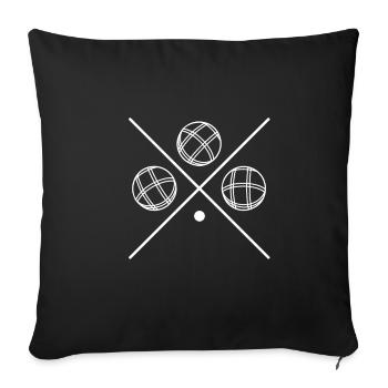 Boule Lifestyle Boccia Joueur Retraité 2022 - Housse de coussin décorative 45 x 45 cm - noir - Devant