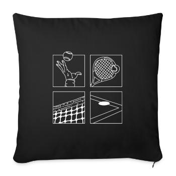 Tennis Game Illustration Minimalist Tennis Player - Sofa pillowcase 17,3'' x 17,3'' (45 x 45 cm) - black - Front