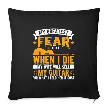 Guitariste Guitariste Guitariste Guitariste - Housse de coussin décorative 45 x 45 cm - noir - Devant