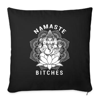 Namastè B... - Sofa pillowcase 17,3'' x 17,3'' (45 x 45 cm) - black - Front