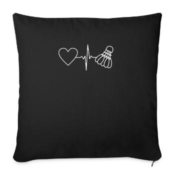 Badminton Heartbeat - Housse de coussin décorative 45 x 45 cm - noir - Devant
